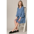 thumbnail image 6 of MBJ WDR2354 Women Short Sleeve Tunic Dress V Neck Casual Loose Flowy Swing Shift Dresses S DENIM, 6 of 6
