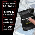 thumbnail image 2 of First Aid Advanced Quick Clotting Combat Gauze - Flexible Hemostatic Gauze - Stop The Bleed kit Faster Wound Packing Gauze with Quick Clotting Medical Gauze - Survival Kit Supplies - 3" x 12.5', 2 of 6