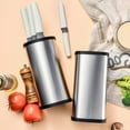 thumbnail image 4 of Bloc Universel pour Couteaux, Porte-Couteaux Rond en Acier Inoxydable, Organisateur de Rangement Moderne pour Couteaux de Cuisine pour Comptoir, Ensemble de Blocs pour Couteaux Ronds en Acier Inoxydable avec Drainage pour Comptoir de Cuisine, 4 of 7