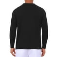 thumbnail image 3 of Men's Long Sleeves Button Down Printing Knitted Polo Shirts S Black, 3 of 6
