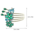 thumbnail image 2 of EeaseCA 1pc Retro Hair Insert Comb Rhinestone Flower Headdress Hair Decoration Headwear Photo Prop for Female Blue, 2 of 7