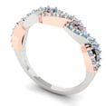 thumbnail image 2 of 0.495 ctw Wedding Band for Women - 14K Rose/White Gold Natural Aquamarine Stackable Eternity Ring, 2 of 6