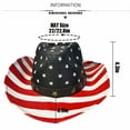 thumbnail image 2 of TELOLY Sun Hat Outdoor Large Brim Flag Cowboy Hat Top Hat Breathable Pus Material for Men and Women Bucket Hat,Style 2, 2 of 4