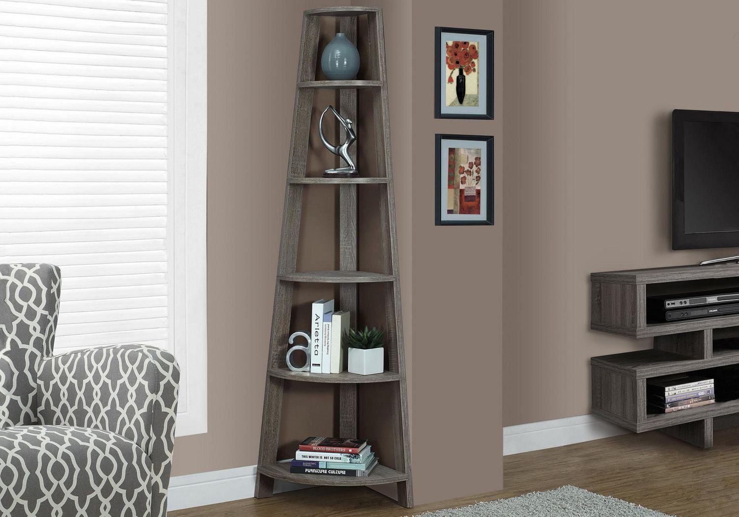 Monarch Specialties Inc Monarch Specialties Bookcase - Cappuccino, 72"H