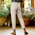 thumbnail image 5 of Sexlip Womens Straight Leg Pants Summer elastic waist tapered leg lightweight fabric breathable wrinkle resistant for Casual Sports wear White L, 5 of 8