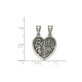 thumbnail image 3 of Sterling Silver Split Heart Pendant Necklace for Women or Unisex Wear, Two Piece Break-Apart Charm Symbolizing Friendship, Connection, and Lasting Bond, 3 of 6