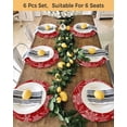 thumbnail image 4 of 13 Inch Round Placemats Set of 6, Red Christmas Non Slip Heat Insulation PP Table Mats, Farmhouse Winter White Xmas Snowflakes Washable Place Mats for Kitchen Dining Party Table Decor, 4 of 7