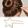 thumbnail image 2 of : Horquilla minimalista de alambre en forma de estrella, horquilla metálica, sujetador de moño, horquilla en forma de U, peinado recogido celestial para chicas con cabello largo y grueso, 2 of 5