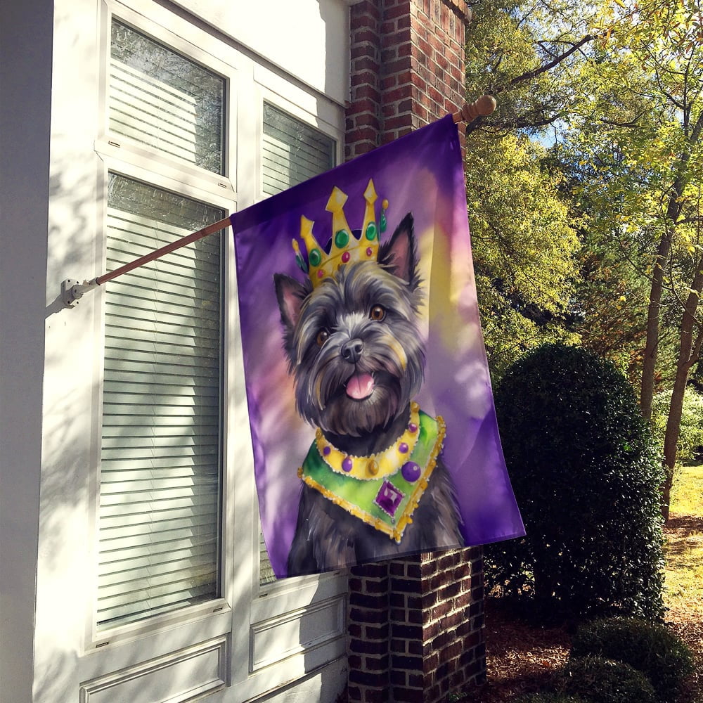 Cairn Terrier King of Mardi Gras House Flag 28 in x 40 in