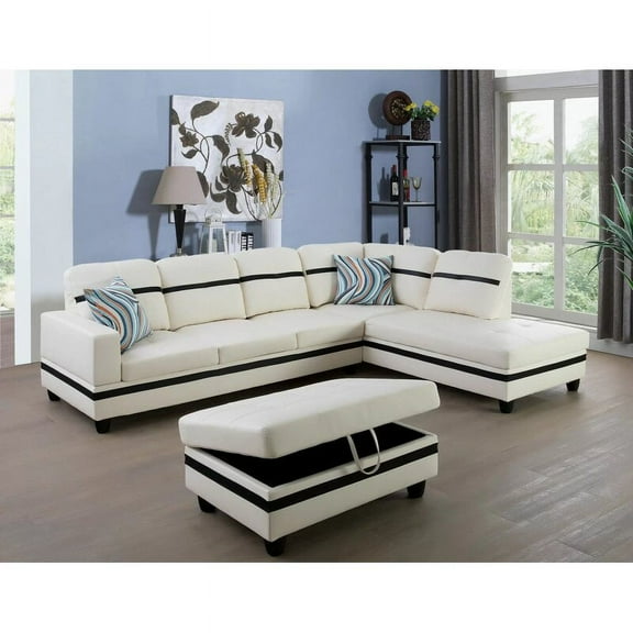 PonLiving Furniture Lefebre Sectional with Ottoman PonLiving Lefebre Sectional with Ottoman