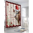 thumbnail image 3 of Red Christmas Small Stall Shower Curtain, Waterproof Shower Curtains for Bathroom, Cow Snowflake Red Plaid Farmhouse Rustic Winter Washable Fabric Bath Curtain for Bathtub with Hooks 36x72 Inches, 3 of 6