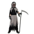thumbnail image 4 of GYRATEDREAM Grim Reaper Costume Kids Boys Red Skull Reaper Cosplay Halloween Costume Scary Skeleton Outfit with Scythe Accessories for 7-9Y Gray, 4 of 6