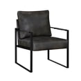 thumbnail image 2 of Xukmct Faux Leather Upholstery Accent Chair with Black Metal Frame, Modern Comfort Armchair for Living Room, Office, Bedrooom, Dark Gray, 2 of 7
