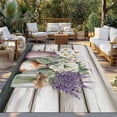 thumbnail image 2 of Spring Floral Outdoor Rug for Patio/Deck/Porch, Non-Slip Large Area Rug 3 x 5 Ft, Pastoral Bottle Daisy Lavender Gray Wooden Indoor Outdoor Rugs Washable Area Rugs, Camping Rug Carpet Runner, 2 of 8