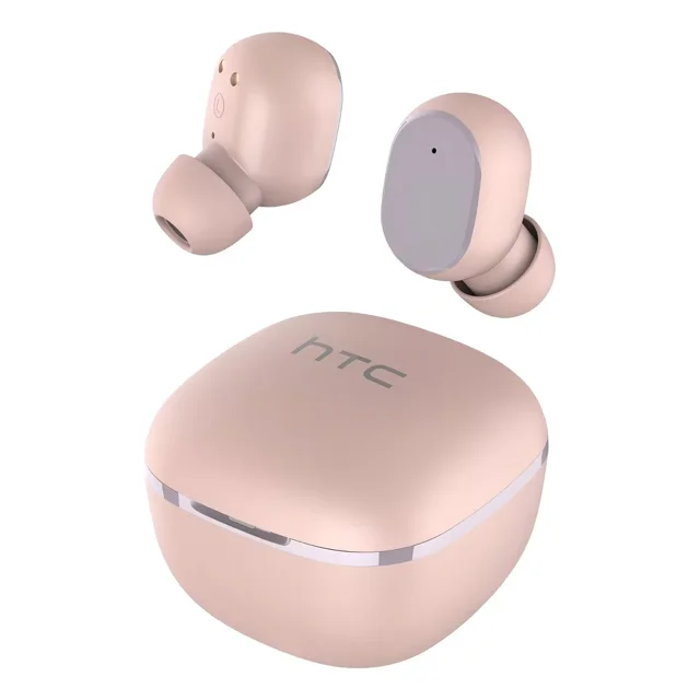 Auriculares in-ear gamer inalámbricos HTC True Wireless Earbuds TWS1 rosa con luz LED