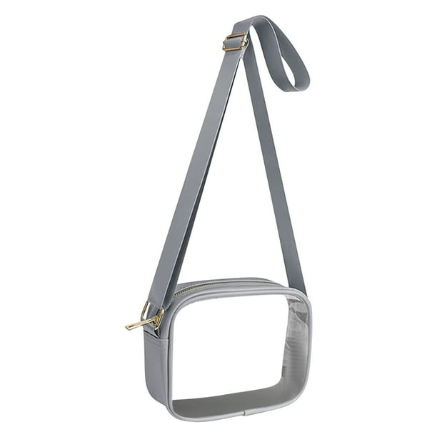 Bolsa transparente para estadio para conciertos y eventos deportivos - Bolsa transparente con correa ajustable, resistente al agua, tamaño compacto, cumple con la normativa del recinto