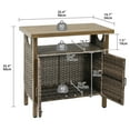 DWVO Set Of 2 Outdoor Swivel Bar Stools - Counter Height, Wicker & Steel, Waterproof Cushions, 360° Rotation (Beige)