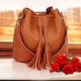 thumbnail image 2 of Guardoinrt Bucket Shoulder Bag Drawstring Bag Purse Handbags Small Shopping Gray, 2 of 8