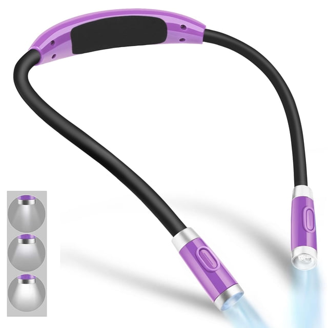 Lámpara de lectura para cuello Vekkia, recargable, LED, 3 niveles de brillo