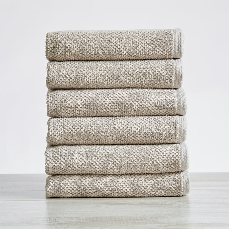 Madelinen Grayson 6-Piece Hand Towel Set, Dark Grey, 6 PC Set