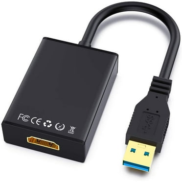 USB to HDMI Adapter, USB 3.0/2.0 to HDMI Cable Multi-Display Video Converter- PC Laptop Windows 7 8 10,Desktop, Laptop, PC, Monitor, Projector, HDTV.