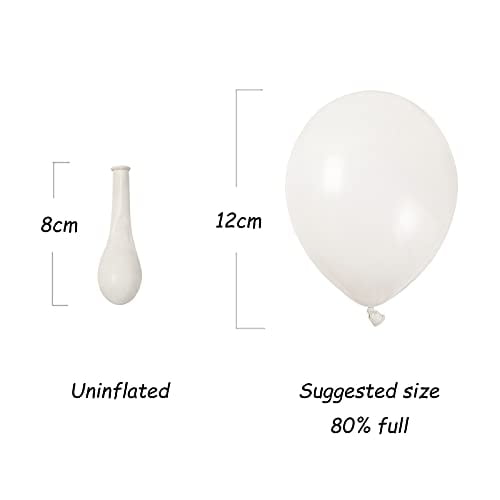KOMOREBI Globos Blancos 5 Pulgadas 100pcs Globos Blancos Lisos Globos de Látex Blancos par Komorebi KOMOREBI