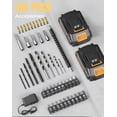 thumbnail image 6 of Cordless Drill, 20V MAX Power Drill Set with Dual Power Pack & Charger, 3/8 Inch Keyless Chuck, Variable Speed, 25+1 Position and 56PCS Bits/Screws, Power Tools for Home Projects, 6 of 8