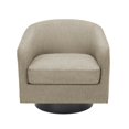 thumbnail image 4 of Lumibee 2 Set Round Barrel Chair 360-Degree Swivel Accent Chairs 28.26" x 25.32"x 26.55" - Light Brown(Linen), 4 of 5