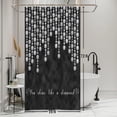 thumbnail image 3 of Sparkling Diamond Shower Curtains Silver Shiny Drips Black Gothic Grunge Wall You Shine Like a Diamond Bathroom Stall Decor Shower Curtain Sets with 6 Hooks Polyester Fabric, 36 x 72 Inch, 3 of 6