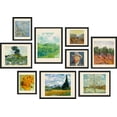 thumbnail image 2 of PixonSign Framed Canvas Print Wall Art Set - Van Gogh Variety Floral Botanical Landscape Posters - Gallery Set of 9 Geometric Abstract Artistic Art Paintings Wall Décor for Rooms - Black, 2 of 5