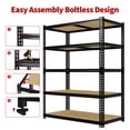 thumbnail image 5 of 48"W 5-Tier Heavy Duty Garage Shelving Unit, 72"H x 48"W x 24"D Carbon Steel Storage Rack, 3000 LBS Capacity, 5 of 7