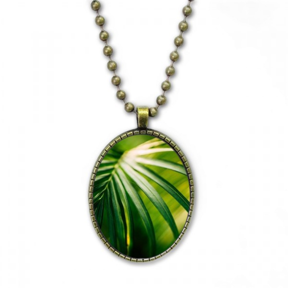 Green Picture Nature Necklace Vintage Chain Bead Pendant Jewelry Collection