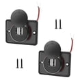 thumbnail image 1 of Toma USB Toma USB 12V Montaje en el cuerpo, 3.1 A Enchufe USB dual para automóvil Cable rojo Toma de cargador Enchufe USB 12v para motocicleta Caravana Camión 2 piezas, 1 of 6