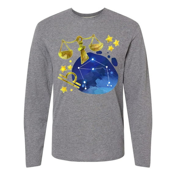 Inktastic Libra Constellation Zodiac Sign Illustration Long Sleeve T-Shirt