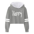 thumbnail image 4 of Byoo Hoodies for Toddler Girls Graphic Letter Print Long Sleeve Casual Hooded Sweatshirt Soft Pullover Tops,Grey, 4 of 4