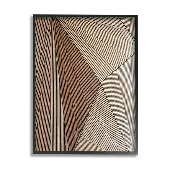 Stupell Industries Industrial Line Abstract Composition Geometric Shapes Brown Black Graphic Art Black Framed Art Print Wall Art, 16x20, by Malerifabrikken