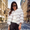 thumbnail image 4 of Moda mujer de piel sintética ropa chaqueta suave corto Casual otoño invierno cálido Xl blanco Zulema Abrigo de mujer, 4 of 8