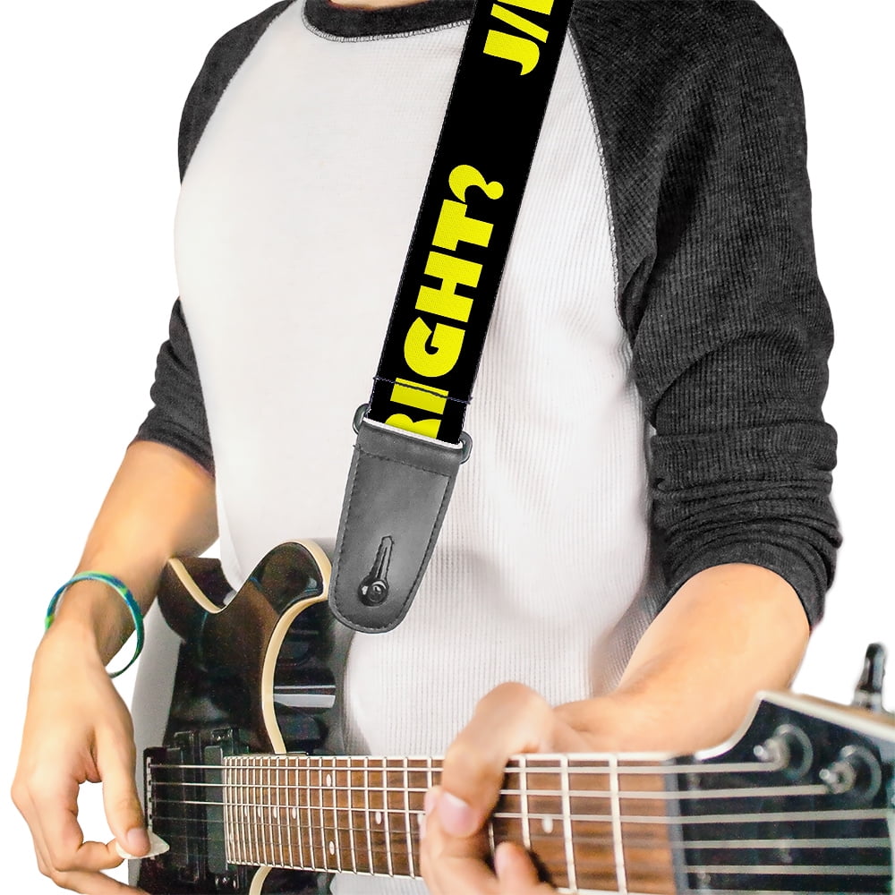 Buckle-Down Guitar Strap, JK Right Black Yellow, 2 Inches Wide