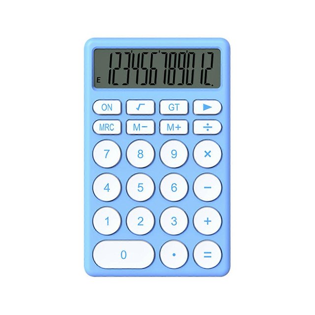 Cartoon Calculator, Multifunctional Pocket Calculator with Large Display, for Office, School, Home, Blue