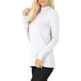 thumbnail image 2 of Womens Long Sleeve Cotton Mock Neck Turtleneck Top, 2 of 3