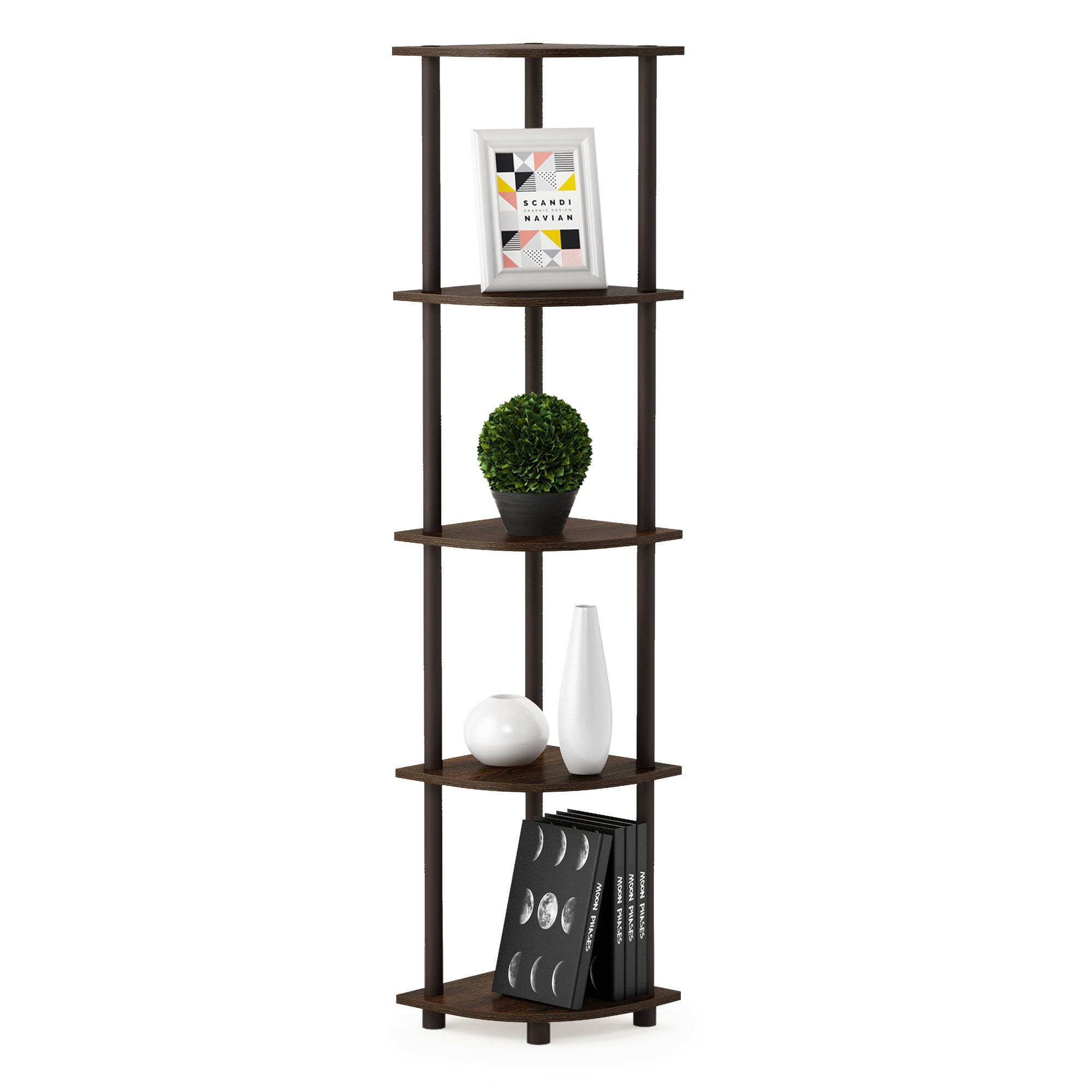Furinno TurnNTube 5 Tier Corner Display Rack Multipurpose Shelving