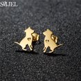 thumbnail image 1 of SMJEL-pendientes con pasador de acero inoxidable para mujer y niña, joyería para perro salchicha, Chihuahua, accesorios para gatito, 1 of 2