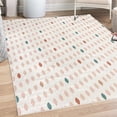 thumbnail image 1 of Modern Decorative Rug, Modern Geometric Shapes Polka Dot Tear Drop Forms Pattern Graphic Art Print, Quality Carpet for Bedroom Dorm and Living Room, 6 Sizes, Cinnamon White, by Ambesonne, 1 of 4