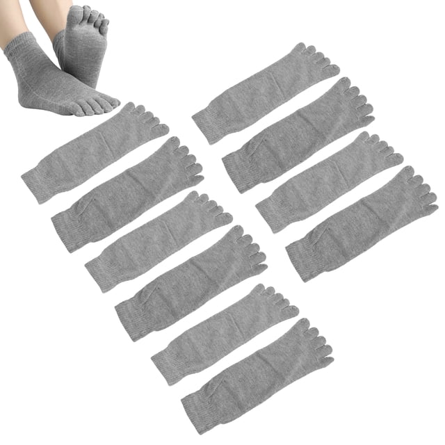 5 Pares de Calcetines de Cinco Dedos para Hombres, Transpirables Que evitan el Olor de los pies, Calcetines de Yoga para Correr, Cinco Dedos Calcetines, Talla única/Gris Ecomeon no