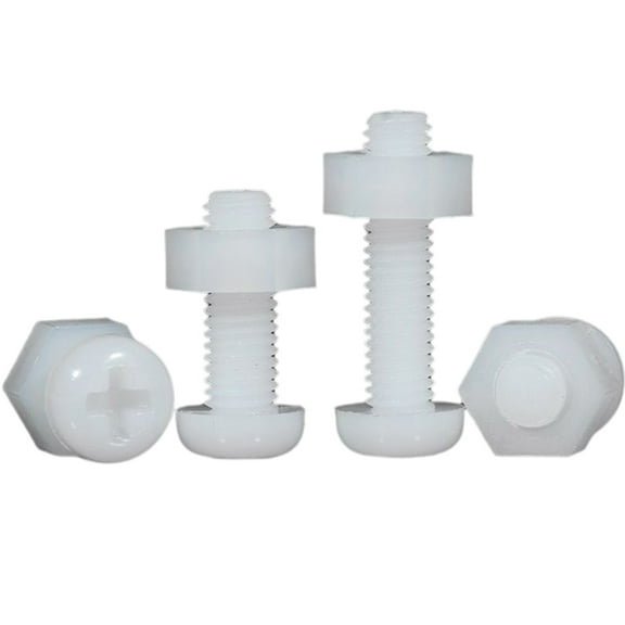 50pcs Nylon Round head screw and nut set M4x10mm
