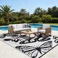 thumbnail image 6 of Kzaei Waterproof Outdoor Rug, 9'x12' Reversible Plastic Camping Area Rugs, Black & White, 6 of 9