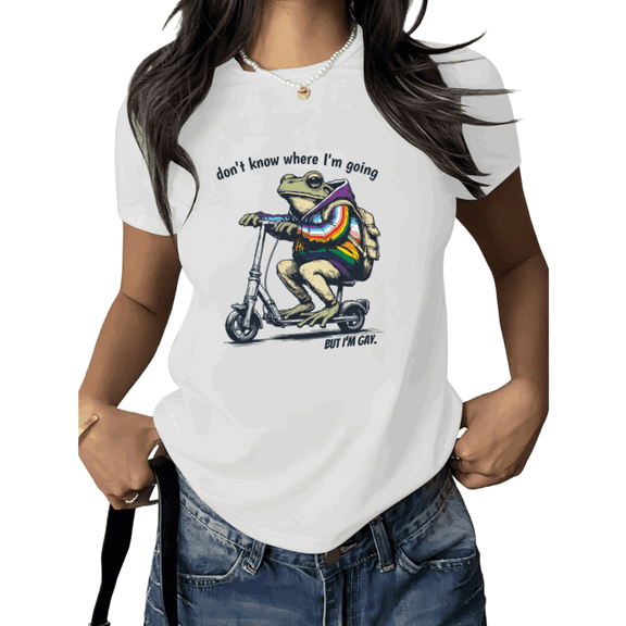 White Print Tshirt Graphic Tees Shirts Frog Pride Rainbow Festival Casual Summer Wear S 5XL Tops