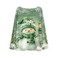 thumbnail image 4 of Women's Christmas Print Lightweight Long-Sleeve Knit Pullover Top, Extremely Soft Stretchy Skin-Friendly Not See-Through for All-Day Comfort, Perfect for Casual Daily Work Date Xl Green, 4 of 4
