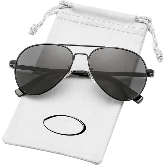 Polarized Small Aviator Sunglasses for Women Men Classic Metal Frame Mirrored Lens Shades, UV400 Protection, 52MM