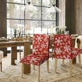 thumbnail image 4 of 6PCS Christmas Dining Red Chair Covers, Simple Snow Stick Figure Stretch Removable Washable Slipcover Chair Protector for Dining Room Home Decor, 4 of 6